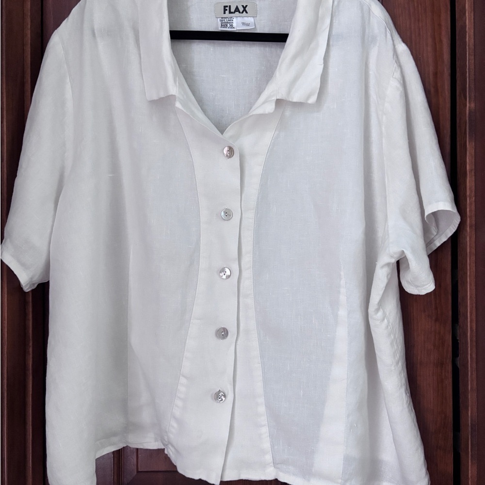 Flax Women's Cream Button-Down Shirt